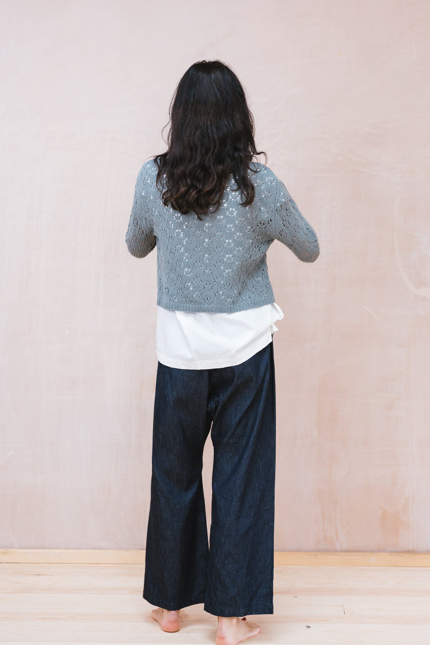 nickel cardigan lacey cotton cashmere