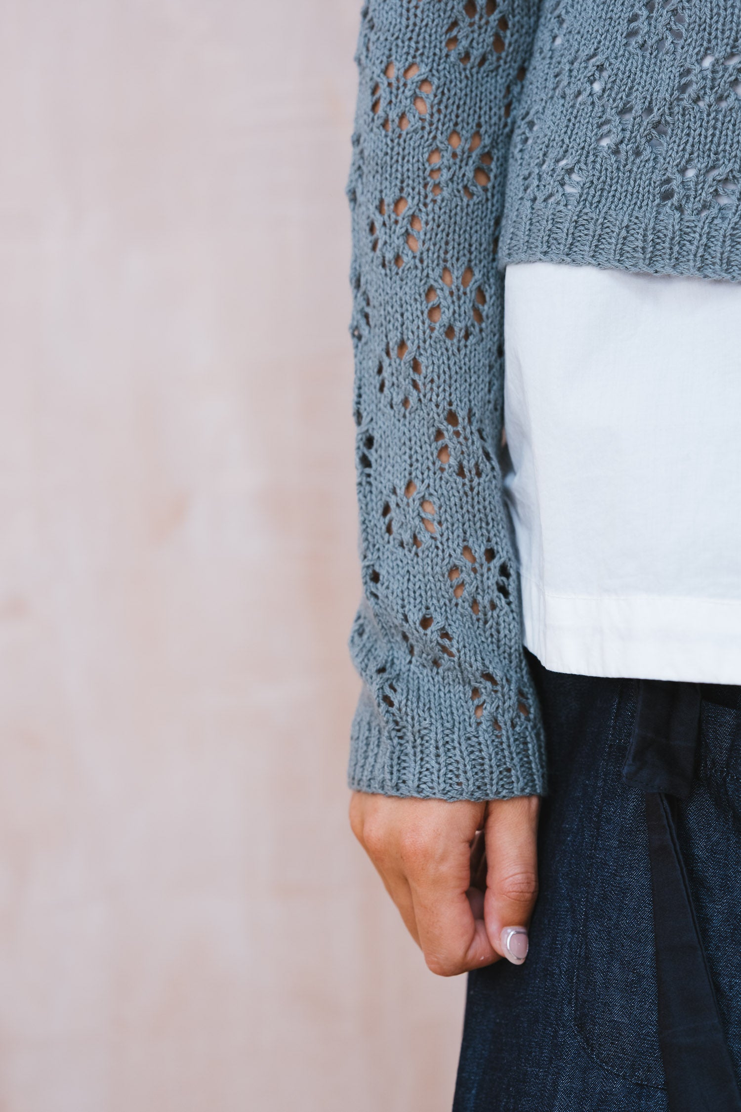 nickel cardigan lacey cotton cashmere