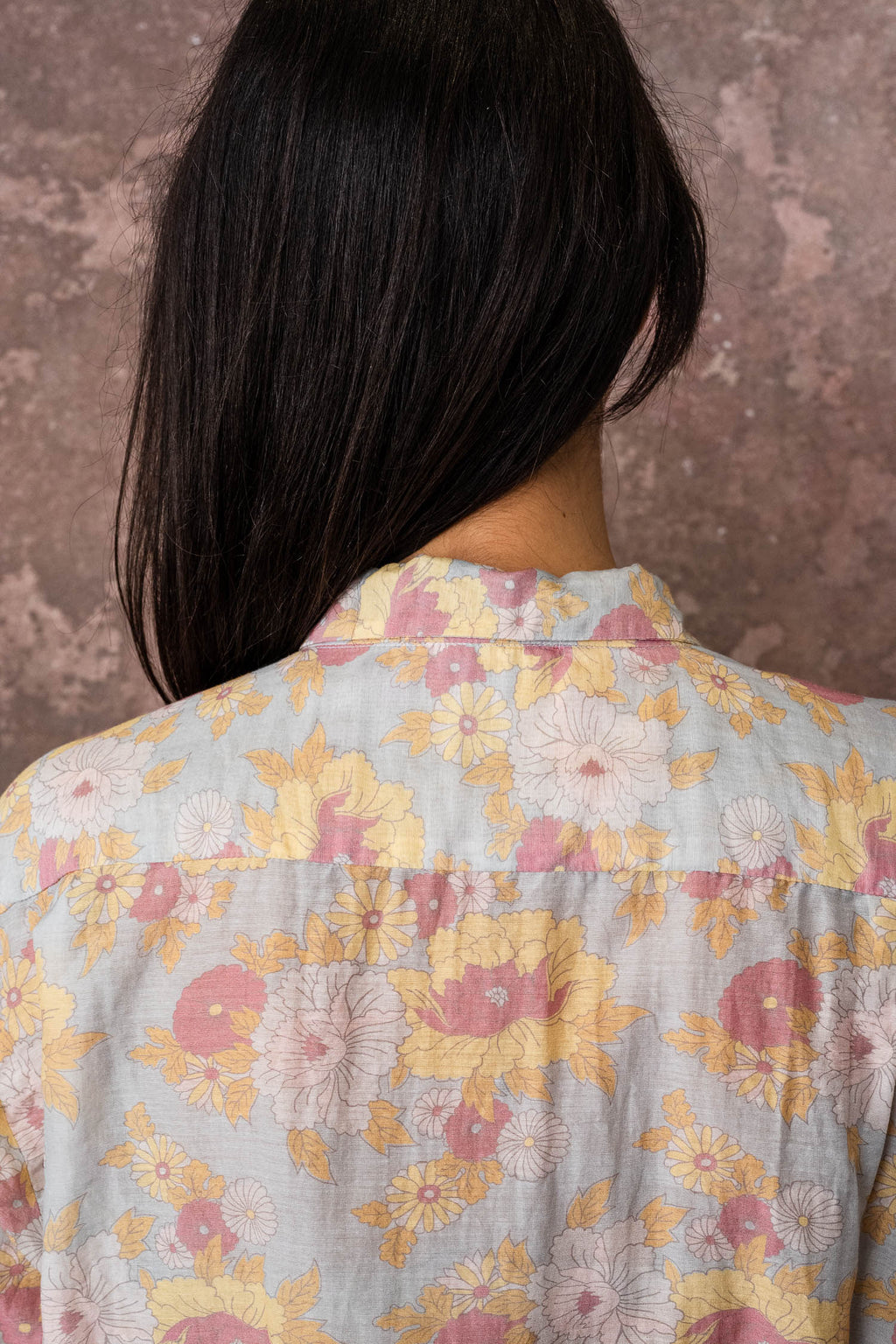 man shirt silk cotton voile print