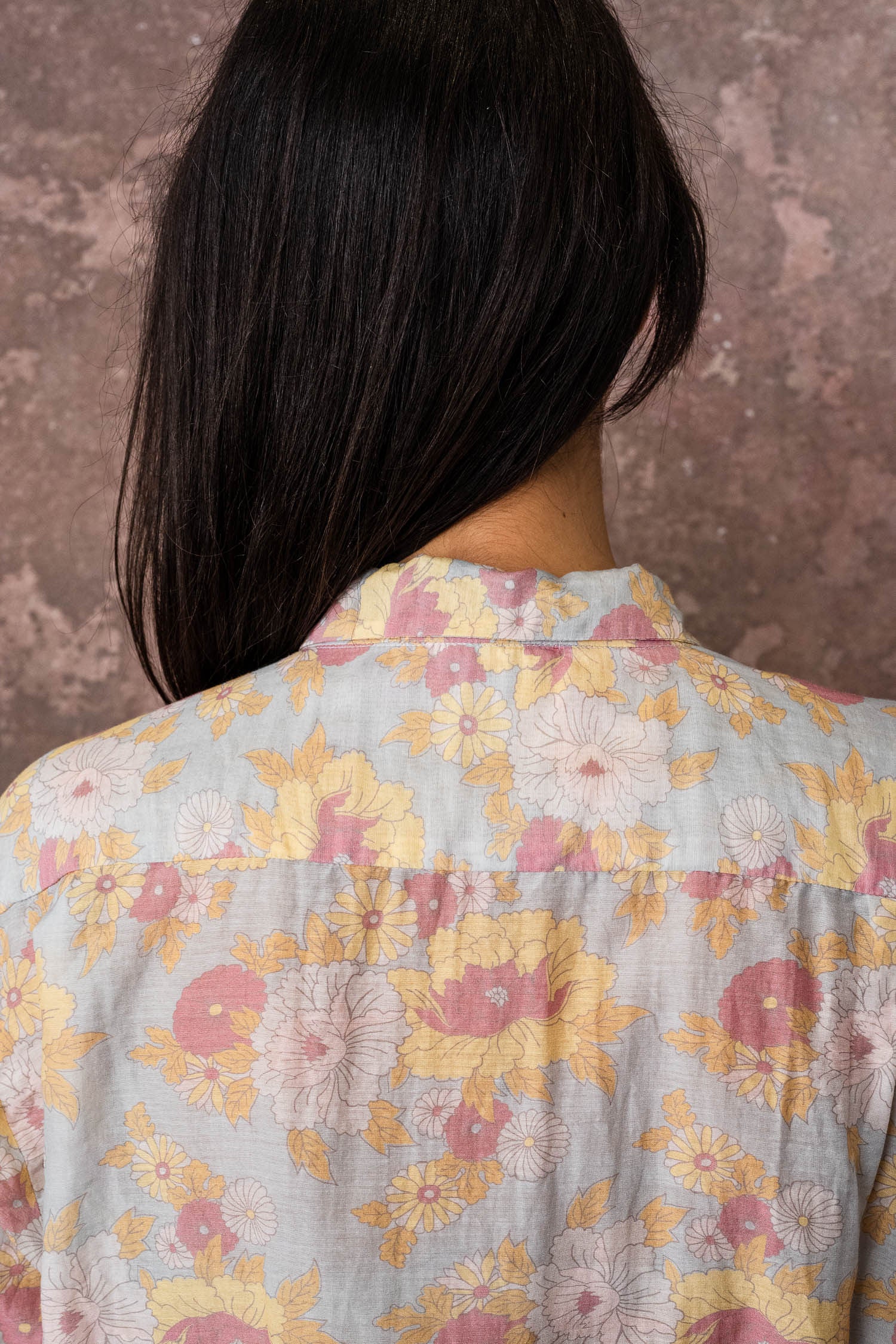 man shirt silk cotton voile print