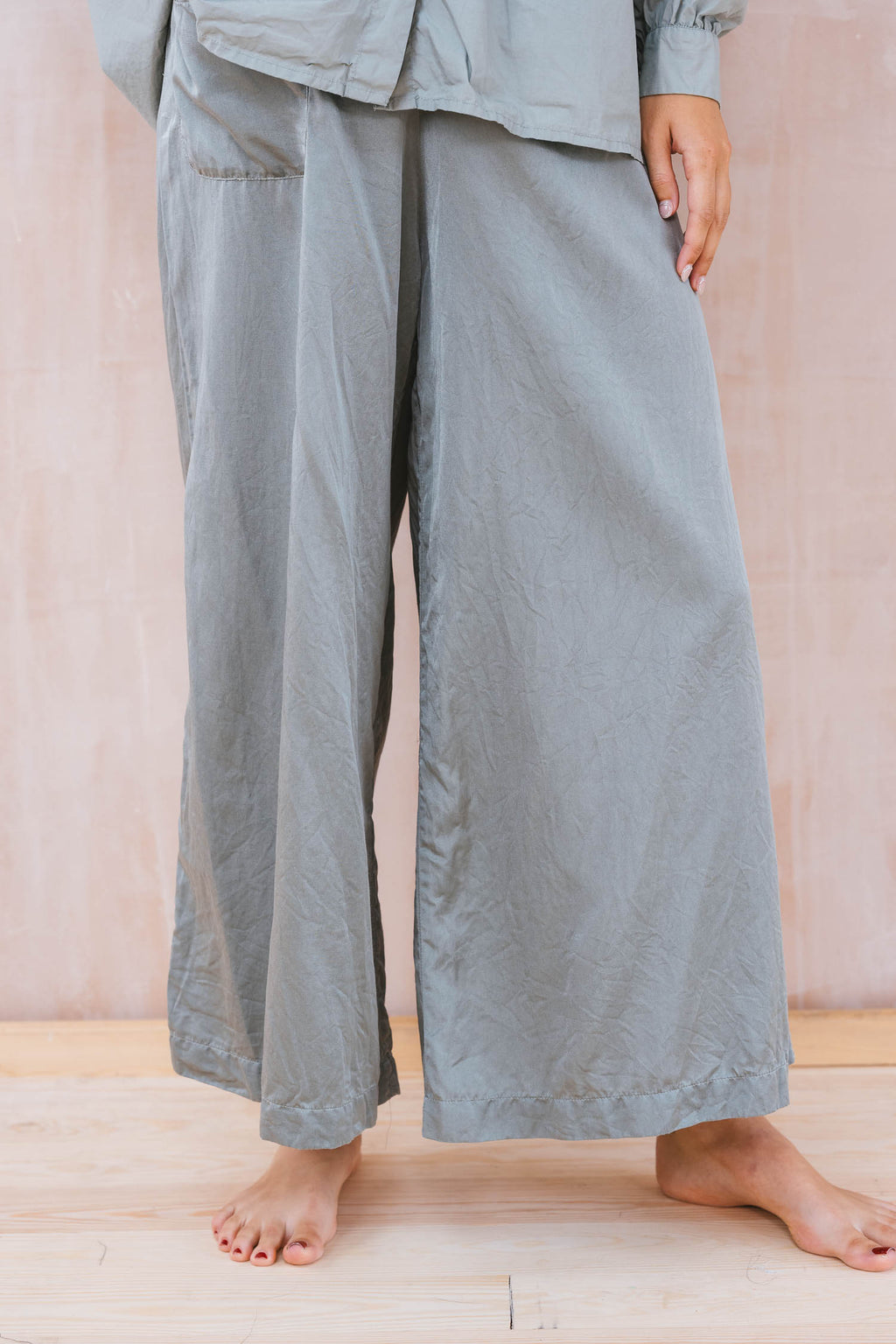 mud pants silk cotton satin
