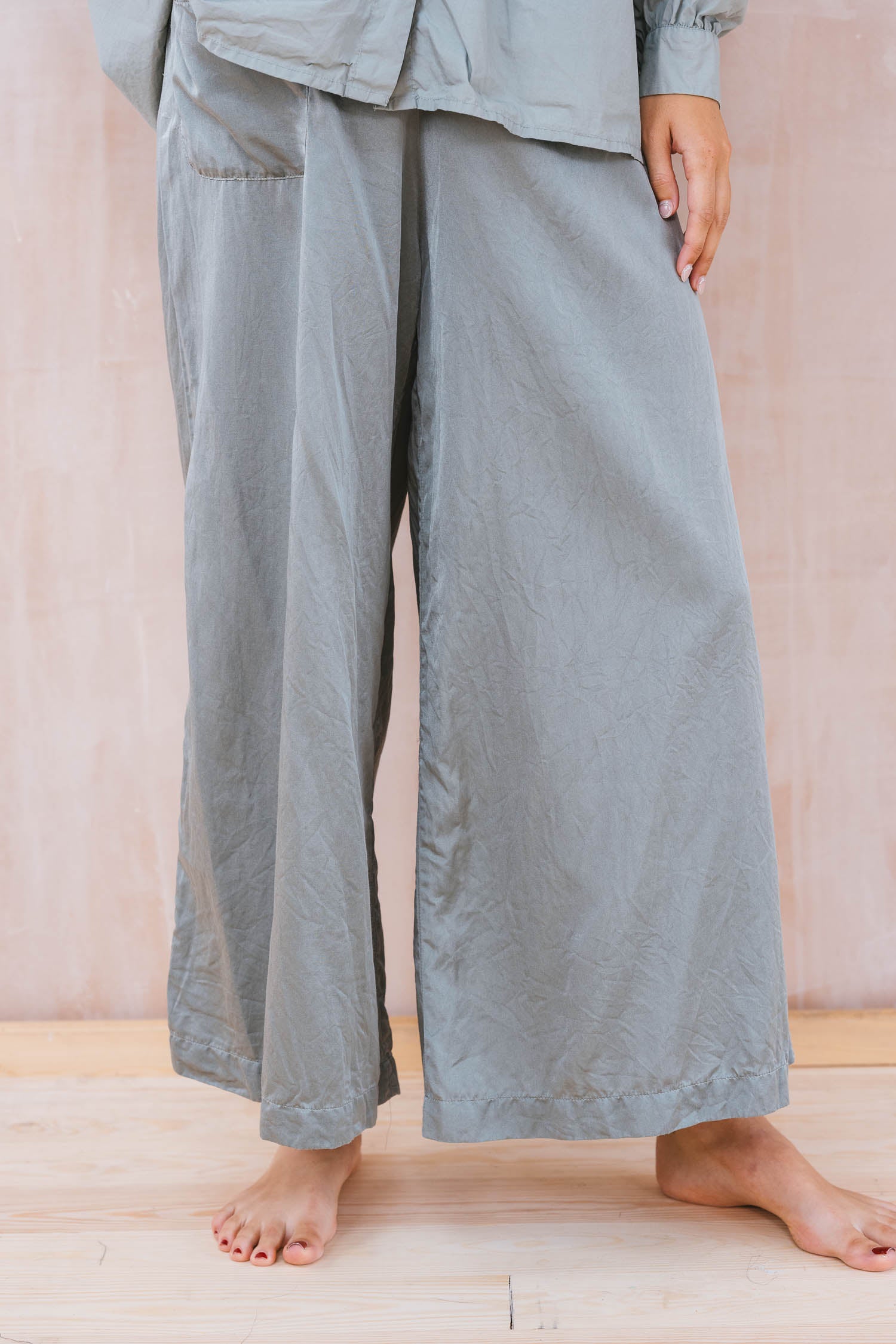 mud pants silk cotton satin
