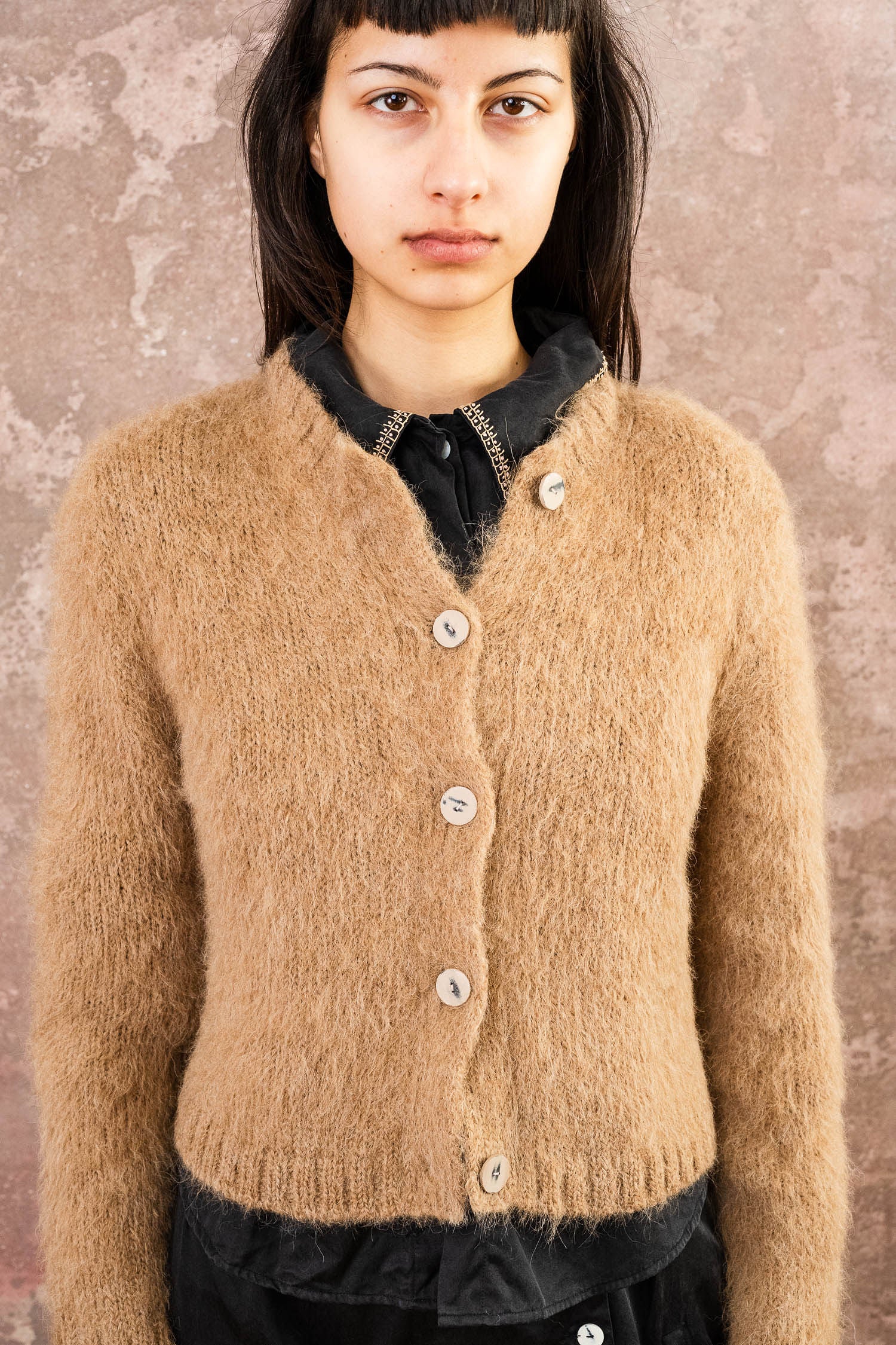 fluffy alpaca nickel cardi