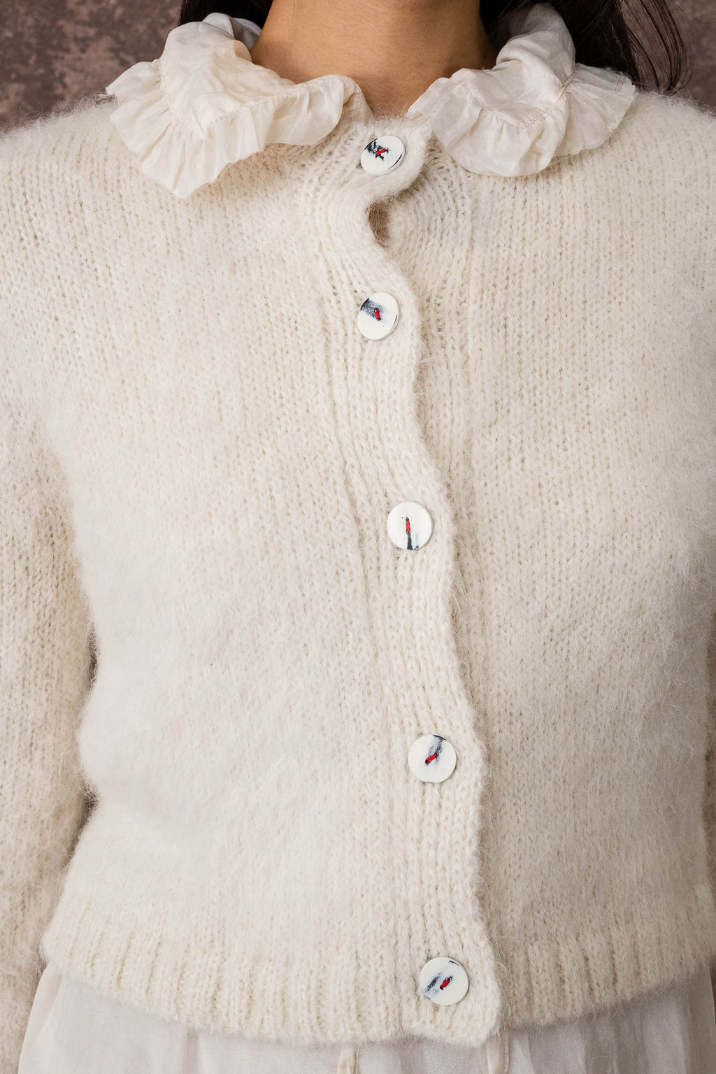 flower nickel alpaca cardi