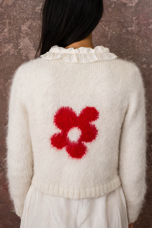 flower nickel alpaca cardi