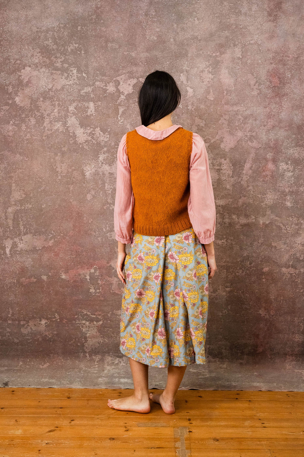 plain fluffy alpaca vest