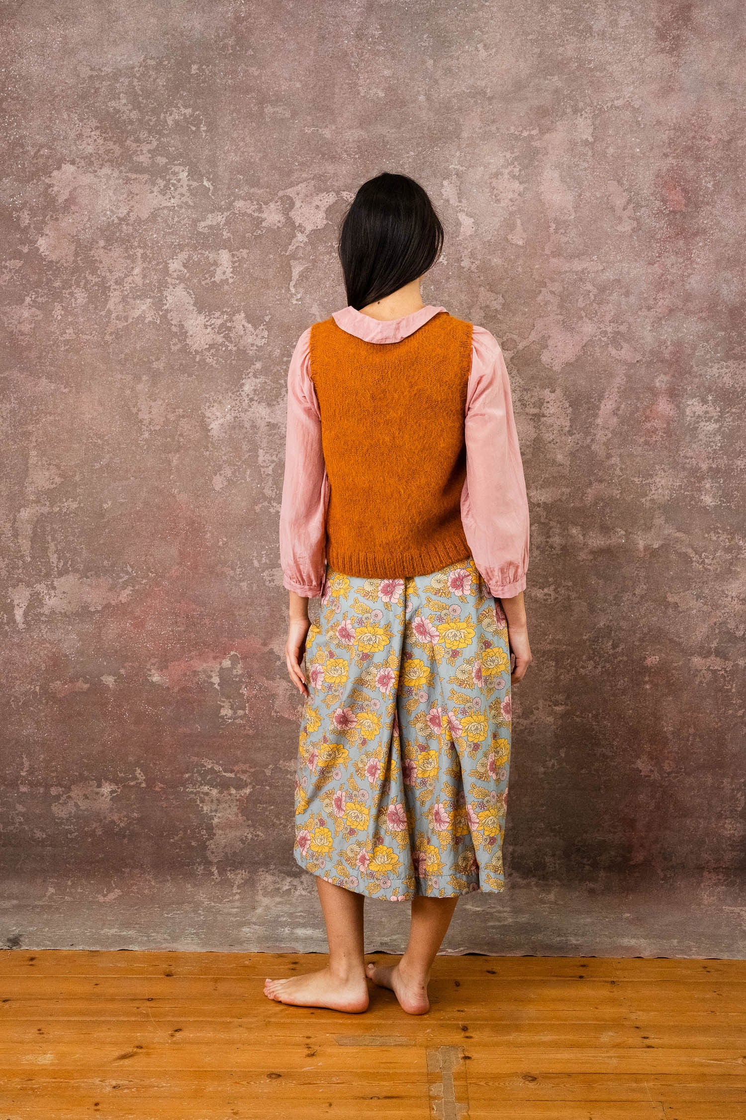 plain fluffy alpaca vest