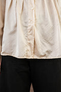 pleat shirt silk cotton satin