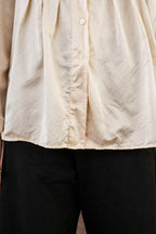 pleat shirt silk cotton satin