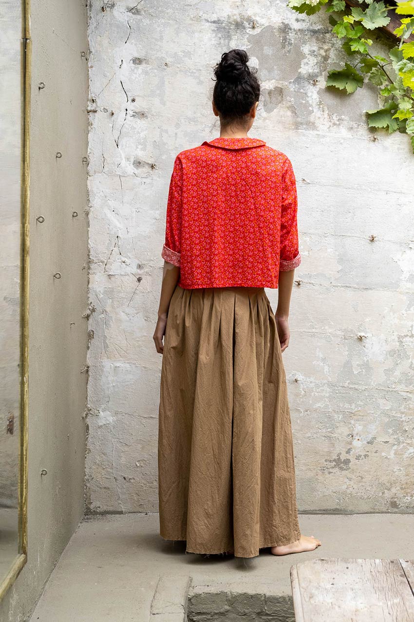 sale round collar shirt flower print