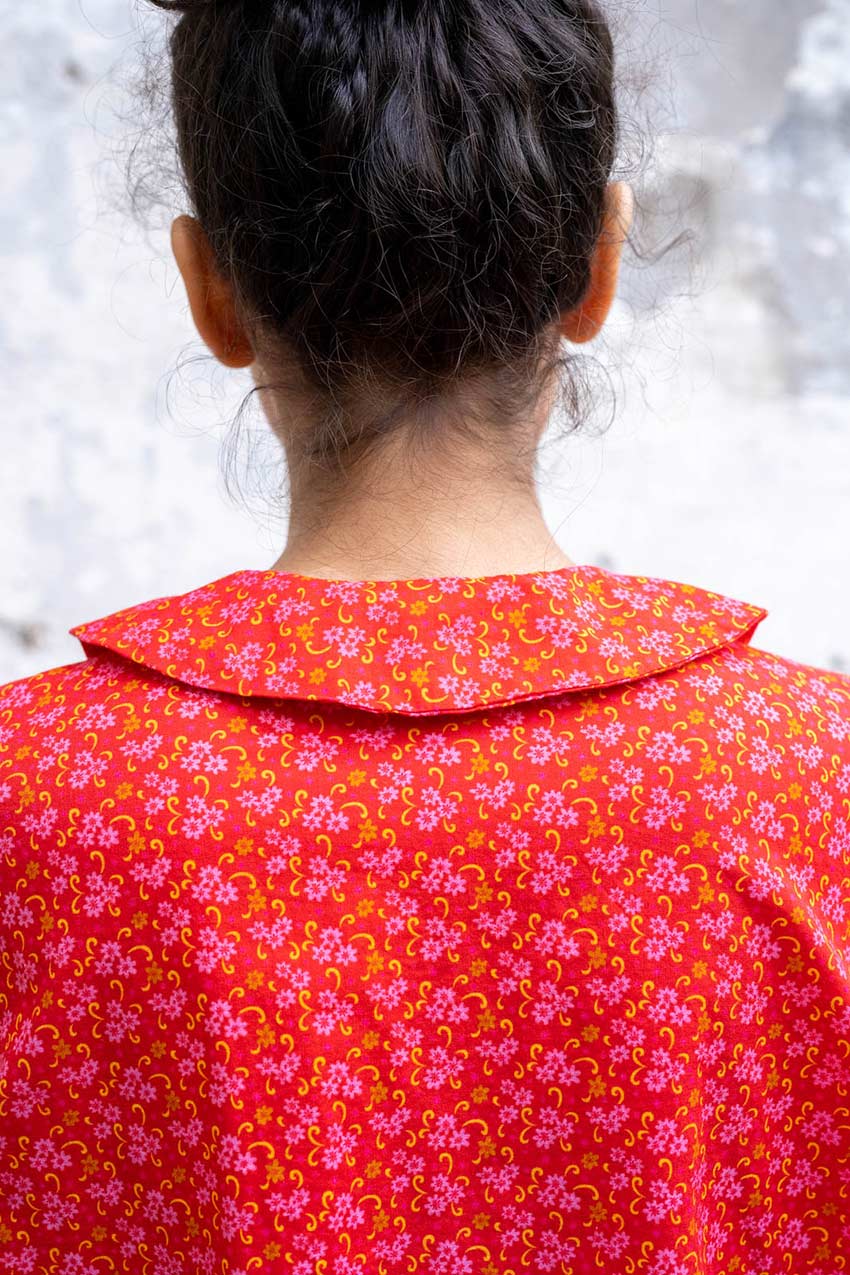 sale round collar shirt flower print