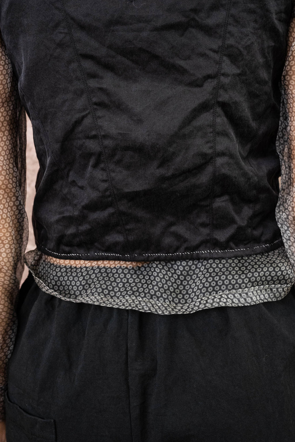 corset top silk cotton croccante