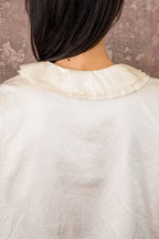 round collar blouse silk cotton satin