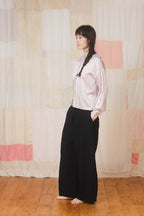 sale round collar blouse silk cotton satin