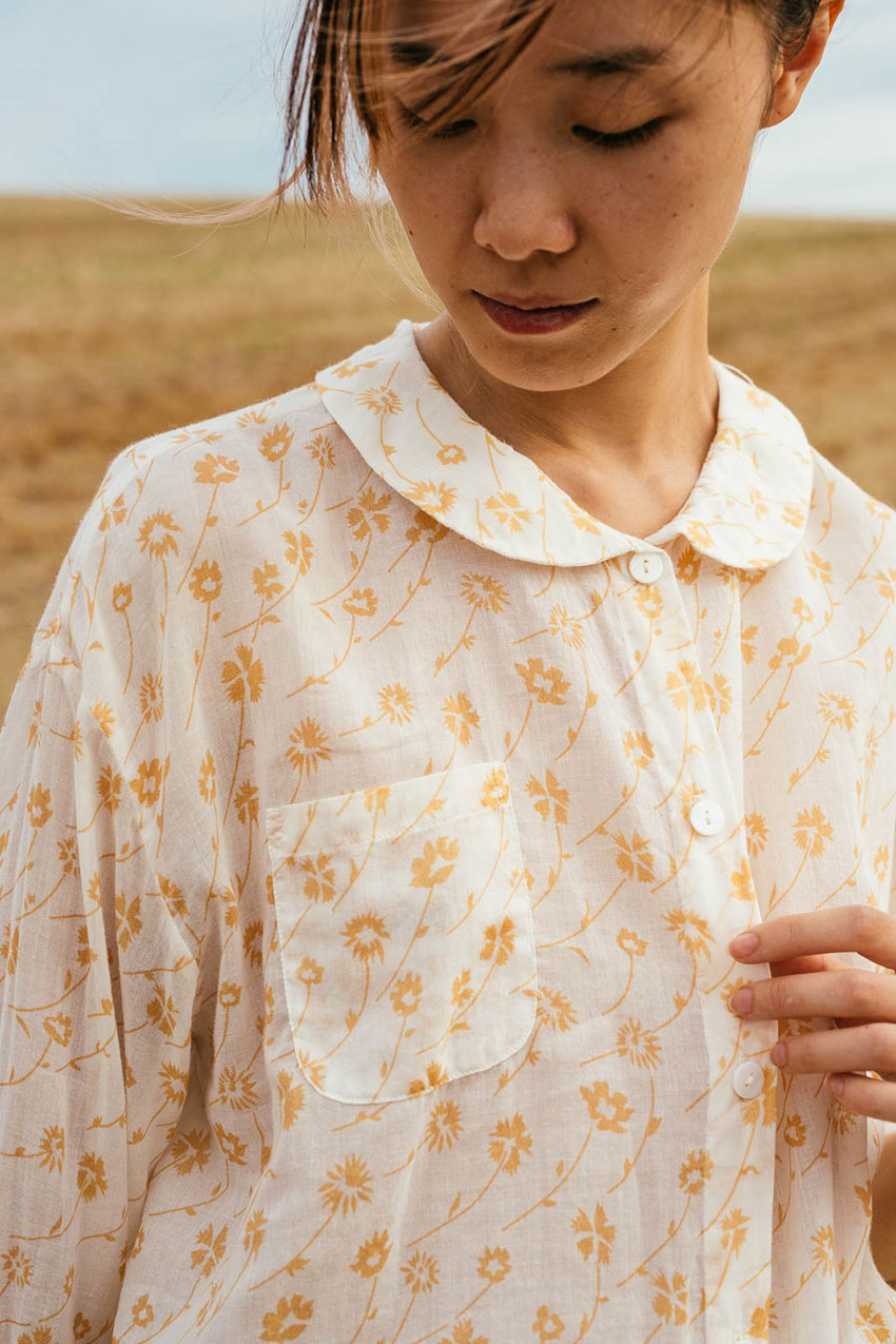 sale round collar shirt print