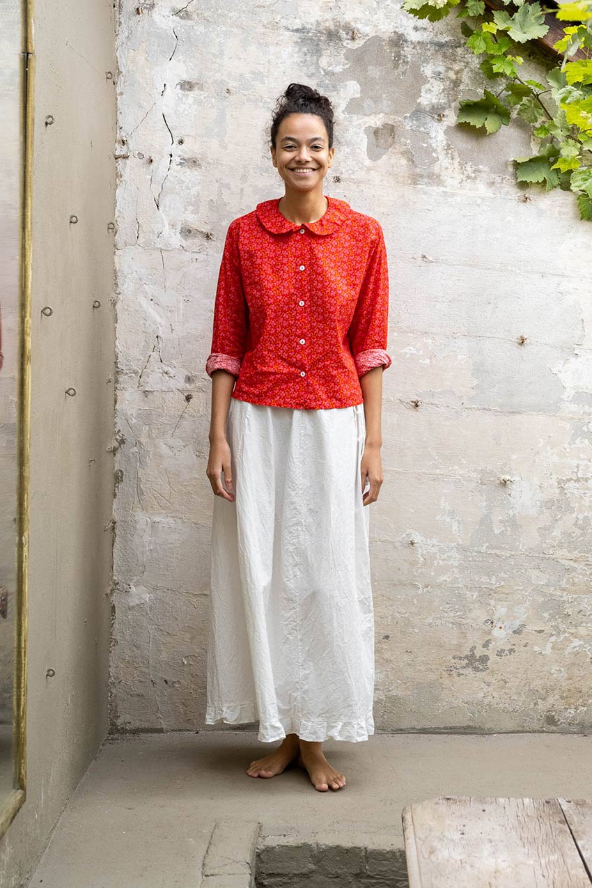 sale round collar shirt flower print