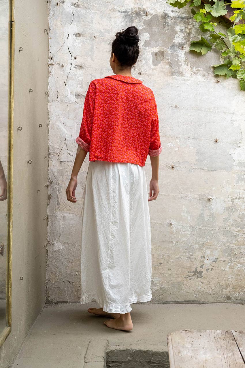 sale round collar shirt flower print