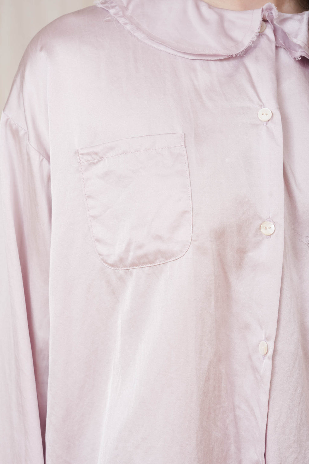 sale round collar blouse silk cotton satin