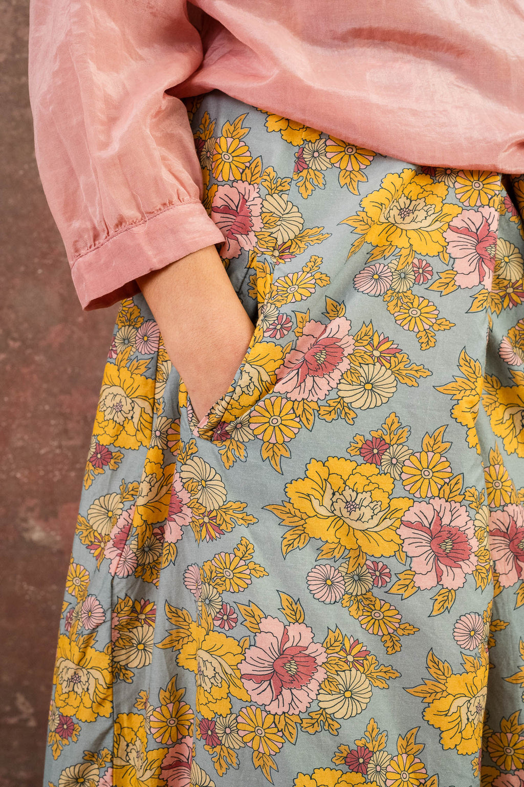 rowan skirt silk cotton print