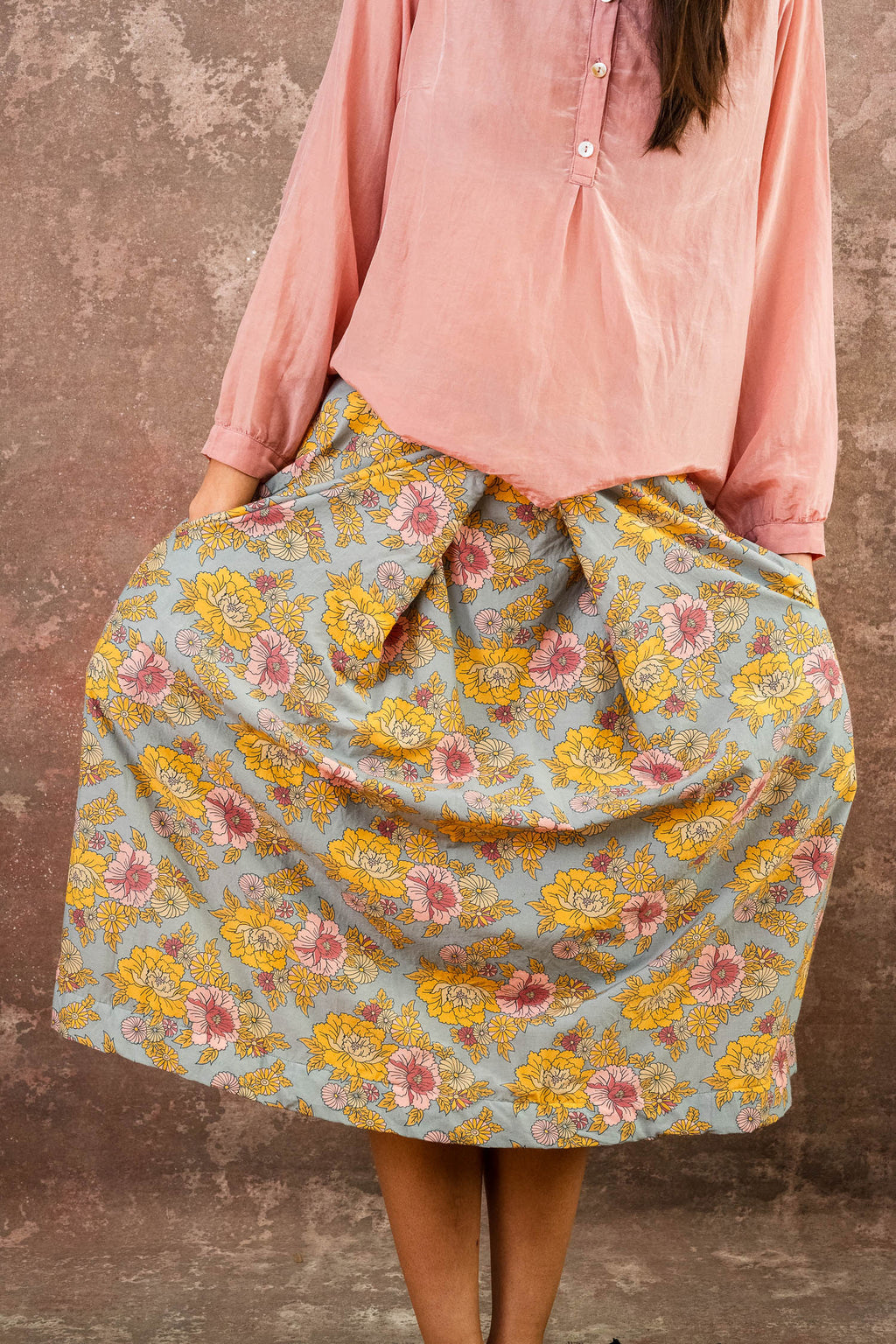 rowan skirt silk cotton print