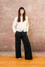 flare pants cotton twill