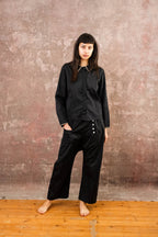 embroidered collar shirt silk cotton croccante