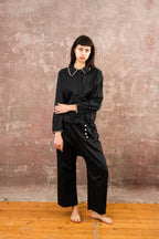 embroidered collar shirt silk cotton croccante