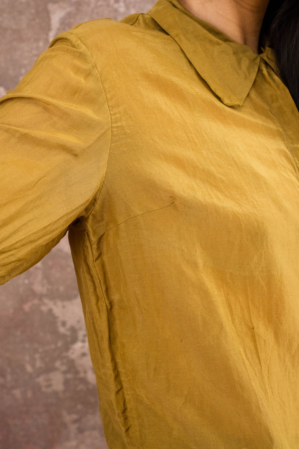 secret button shirt silk cotton voile