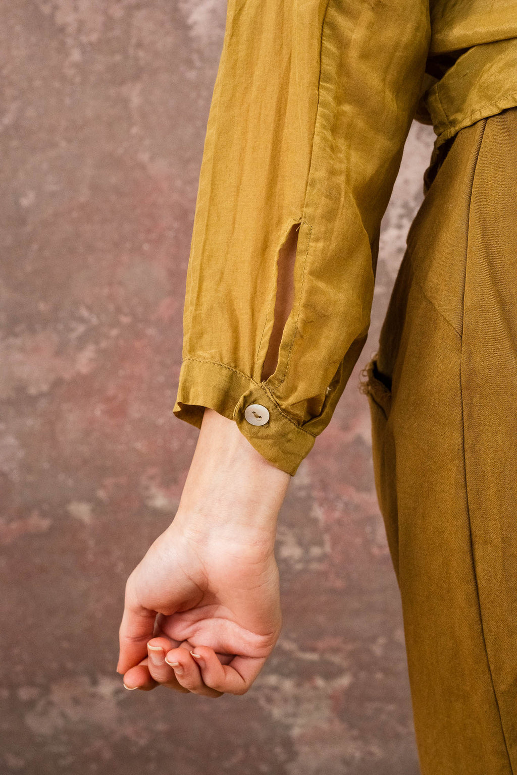 secret button shirt silk cotton voile