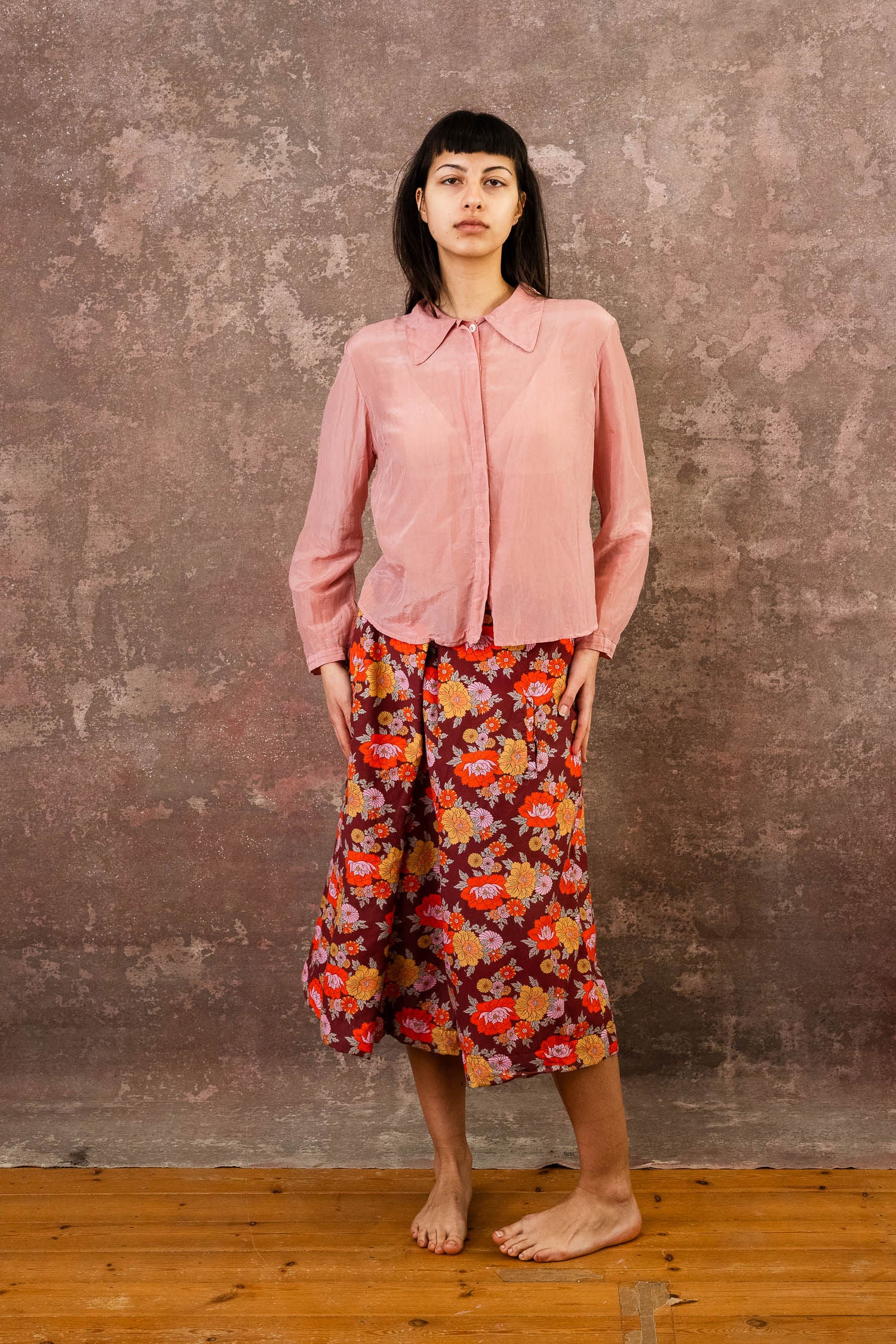secret button shirt silk cotton voile