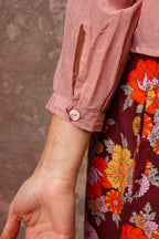 secret button shirt silk cotton voile
