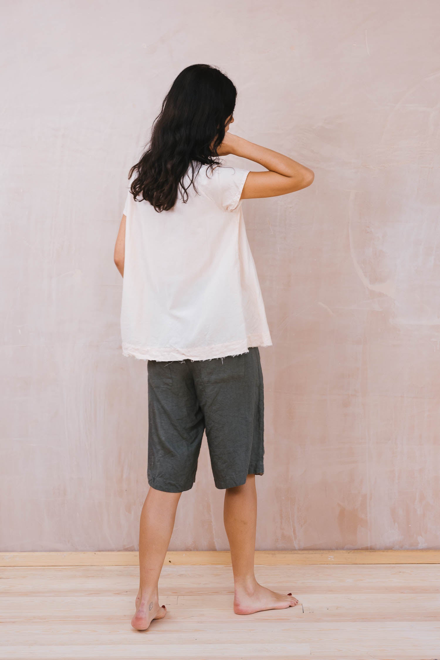smock top silk cotton satin