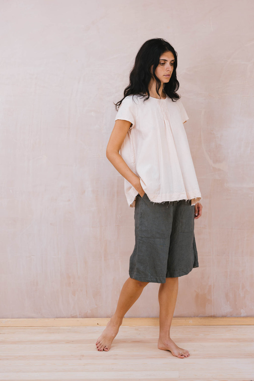 smock top silk cotton satin