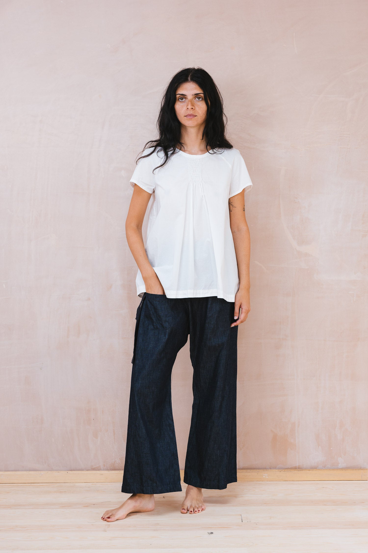 smock top cotton poplin
