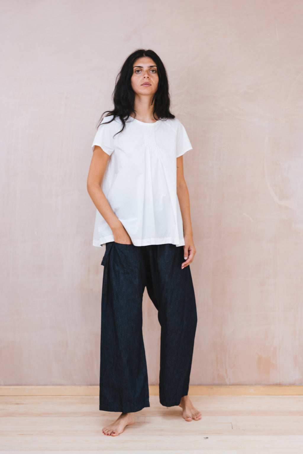 smock top cotton poplin