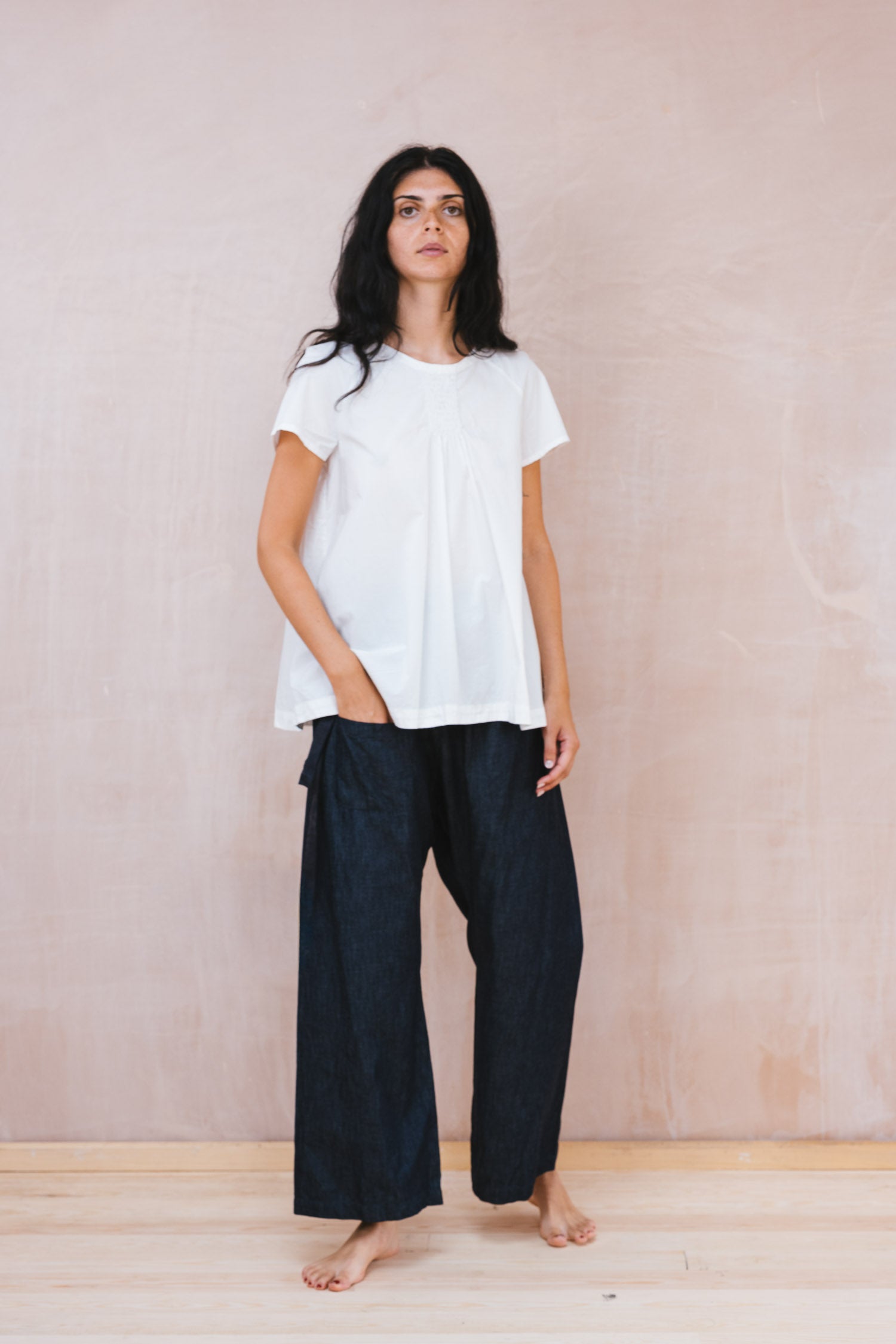 smock top cotton poplin