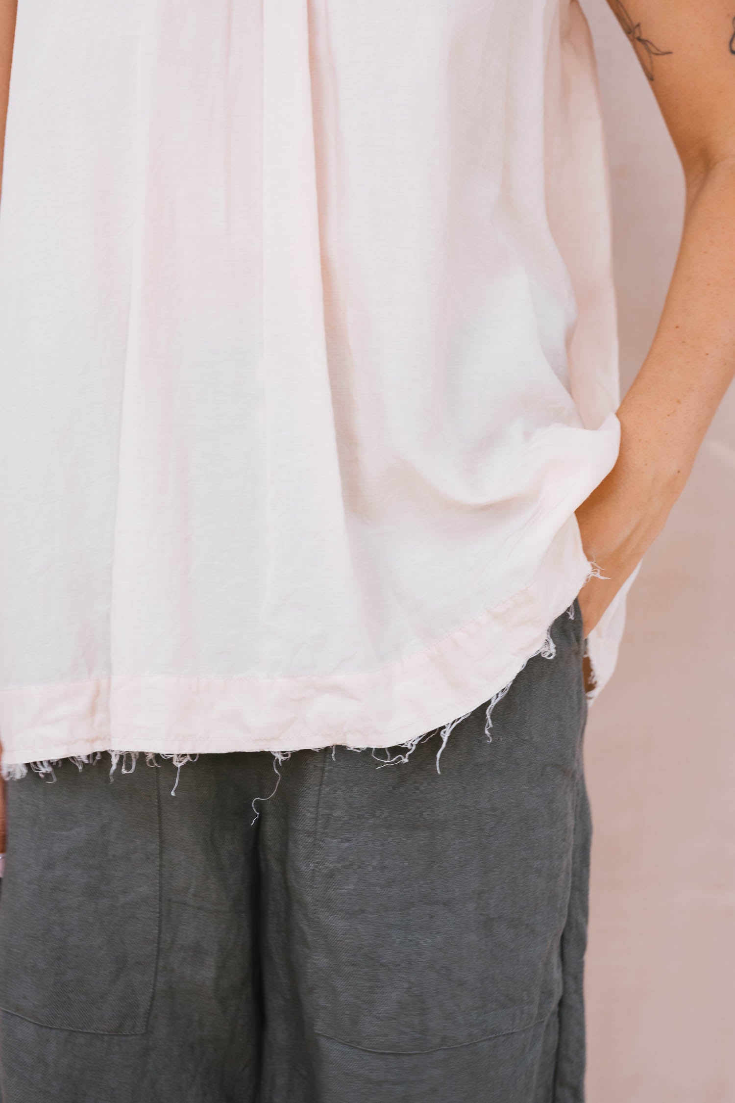 smock top silk cotton satin