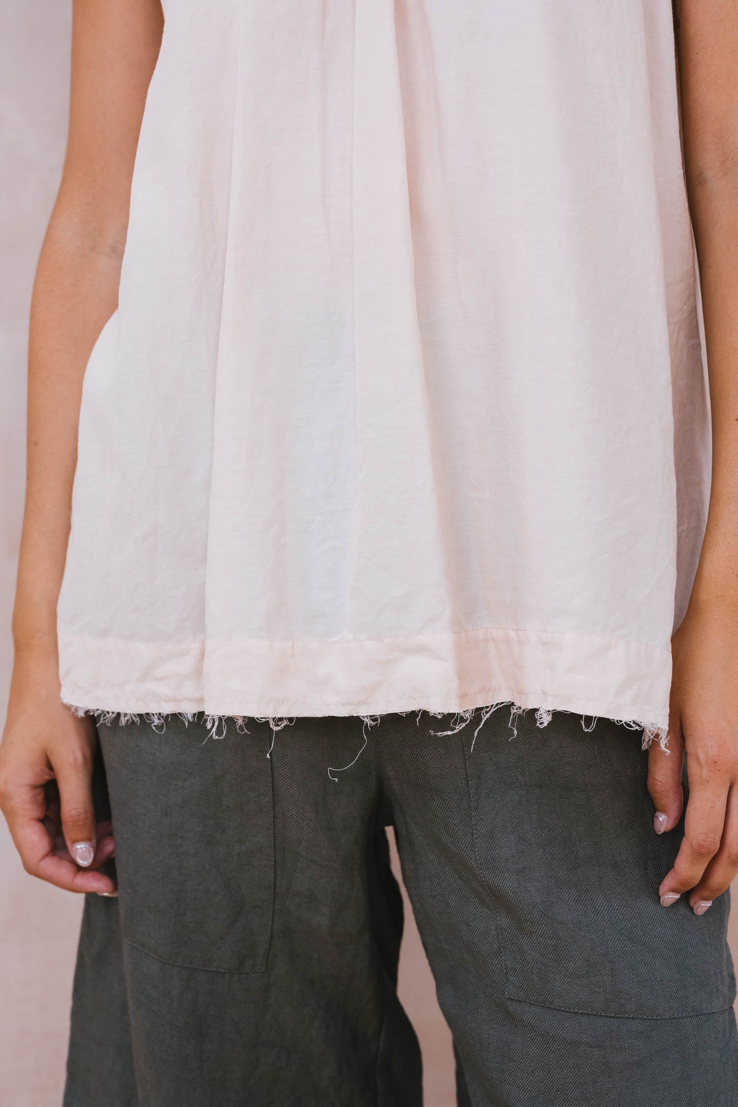 smock top silk cotton satin