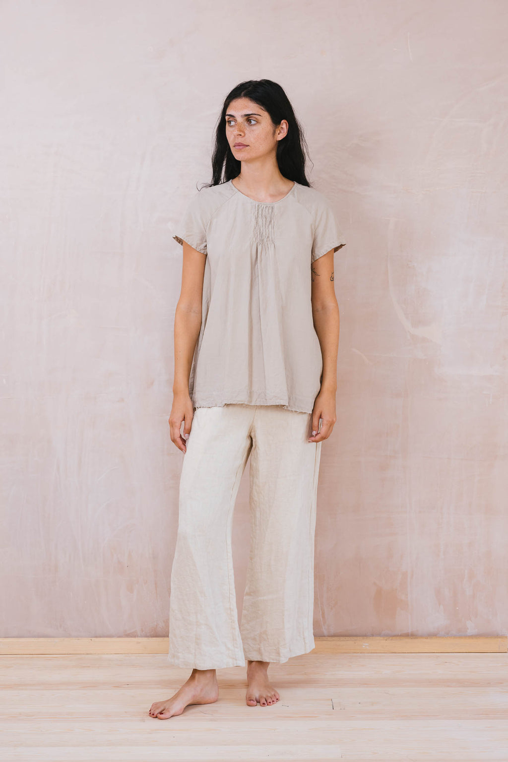 smock top silk cotton satin