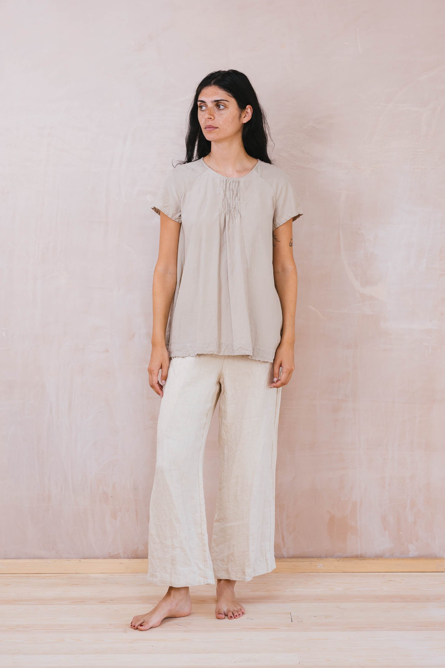 smock top silk cotton satin