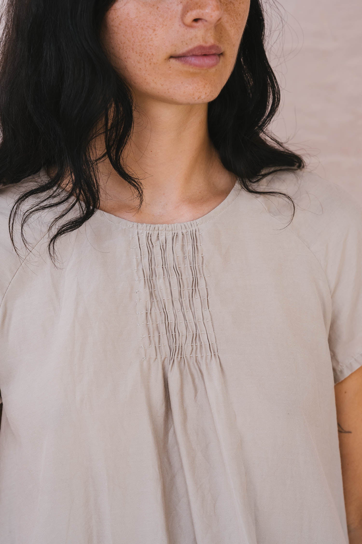 smock top silk cotton satin