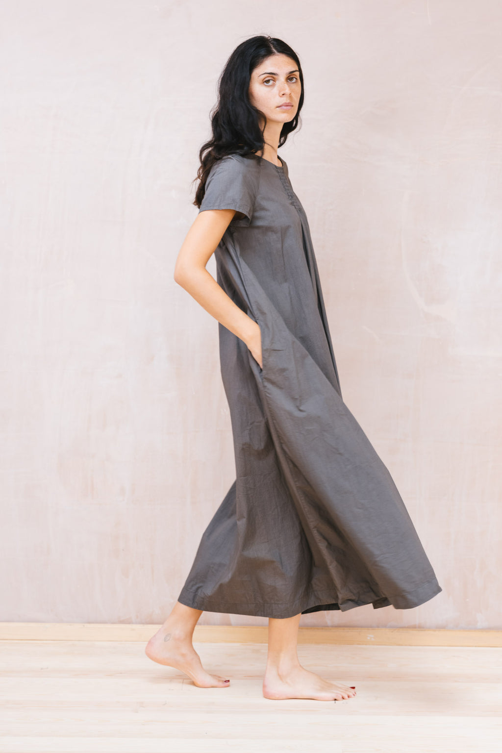 smock dress cotton poplin