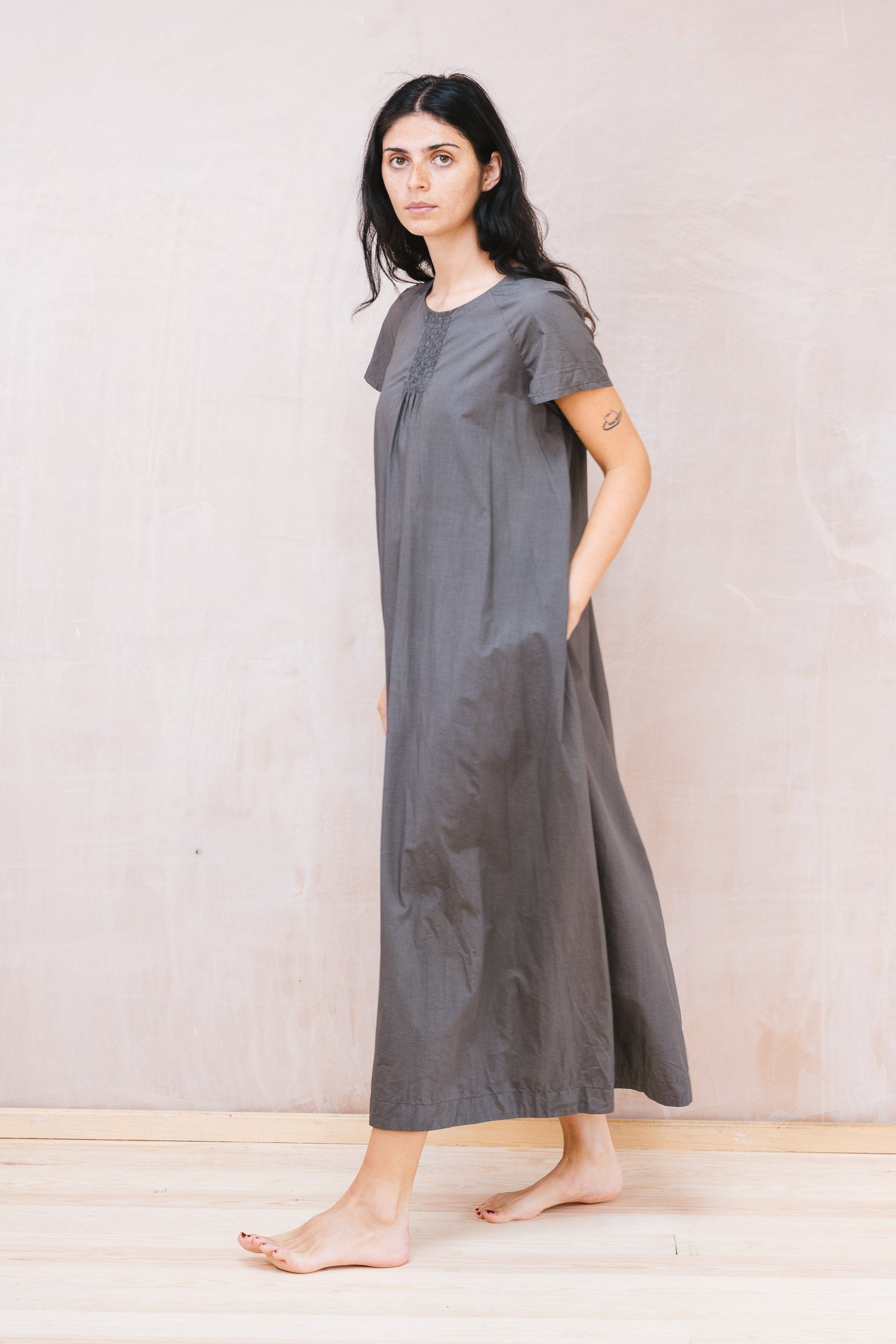 smock dress cotton poplin