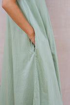 smock dress silk cotton satin