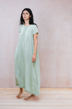 smock dress silk cotton satin