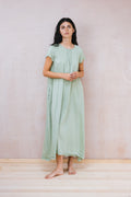 smock dress silk cotton satin