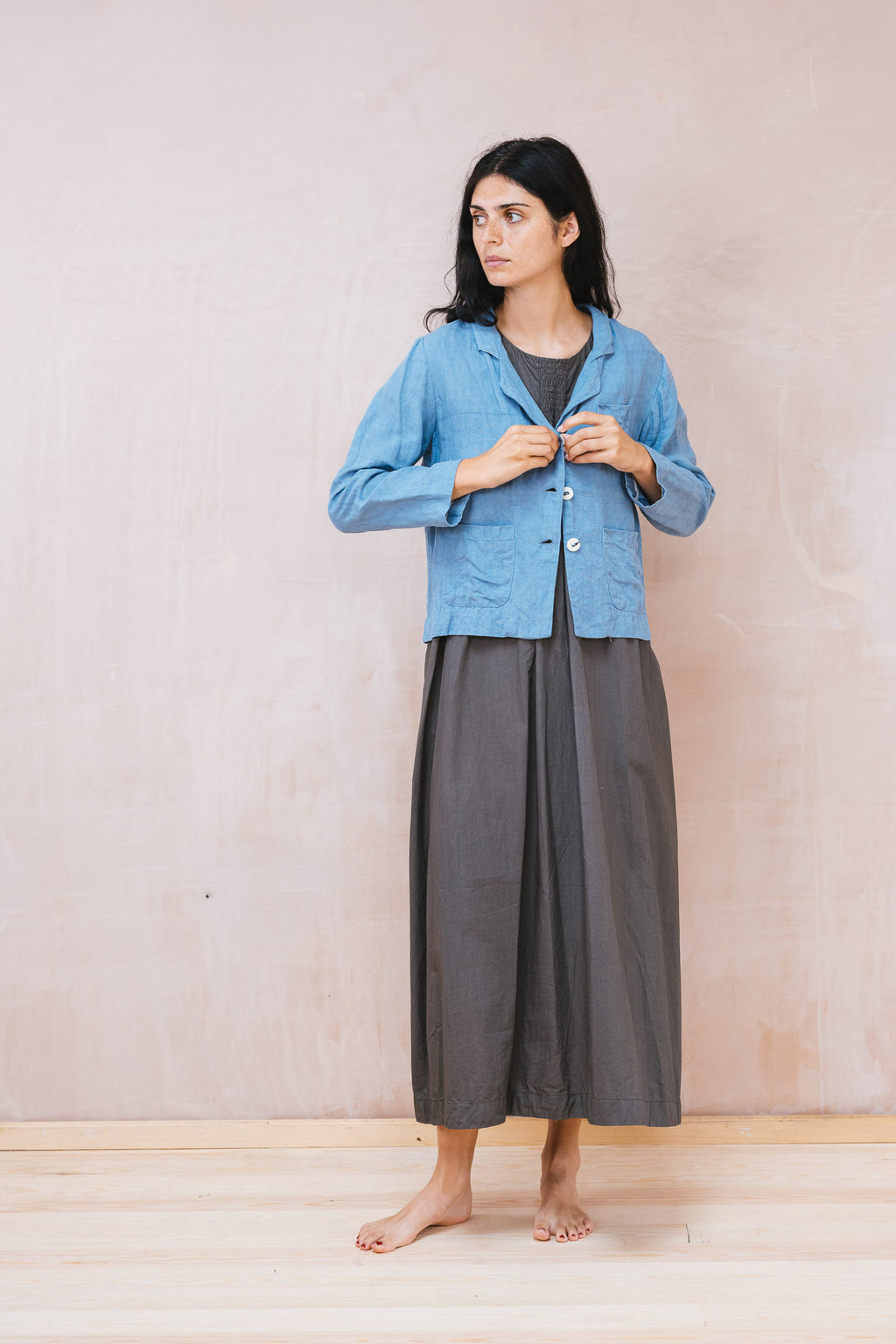 smock dress cotton poplin