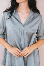 sunny shirt long silk cotton satin