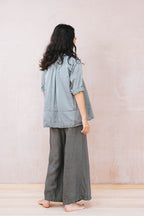 sunny shirt long silk cotton satin