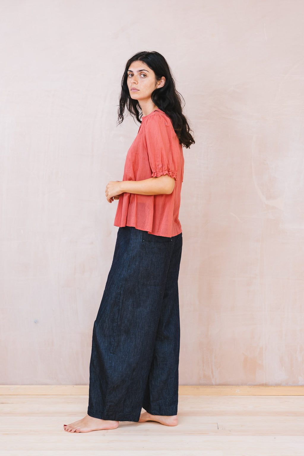 tailored line pants denim